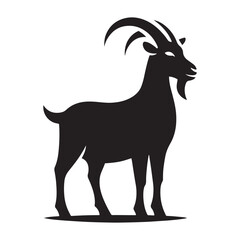 Graceful Goat: Majestic Silhouette Depicting Elegance, Strength, and Symbolism of Nature's Beauty and Power.