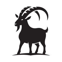 Graceful Goat: Majestic Silhouette Depicting Elegance, Strength, and Symbolism of Nature's Beauty and Power.