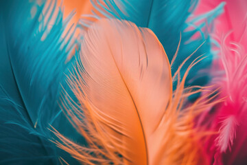 Close Up of a Multicolored Feather