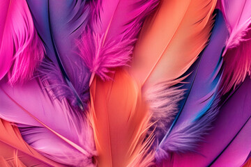 Obraz premium Close-Up of Colorful Feathers