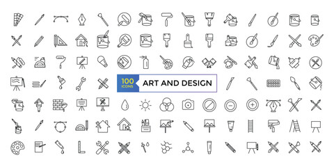 Art and design icon set simple line art style icons pack. Vector illustration © Rubbble