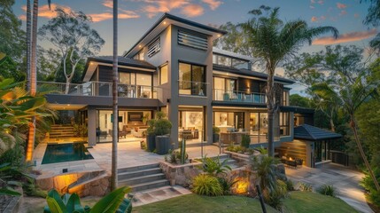 Contemporary house exterior on the Gold Coast