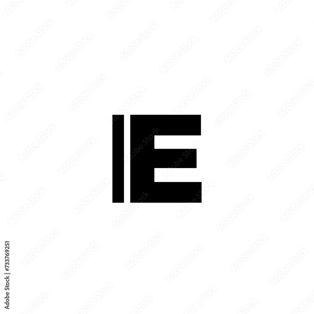 Poster letter i and e, ie logo design template. minimal monogram initial based logotype.