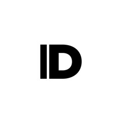 Letter I and D, ID logo design template. Minimal monogram initial based logotype.