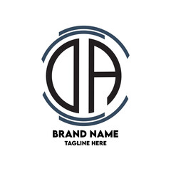 DA monogram logo circle  style  design template