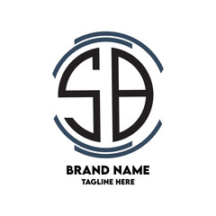 SB monogram logo circle  style  design template