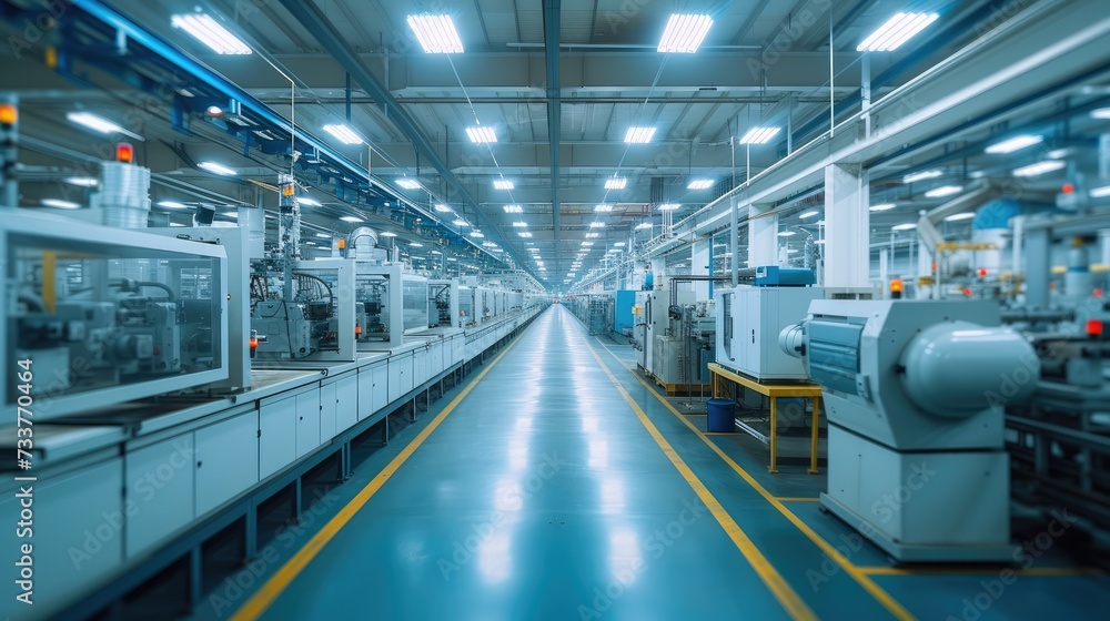 Aufkleber a factory filled with different machines. generative ai.