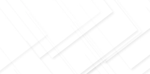 Modern Abstract white background design with layers of textured white transparent material in triangle and squares shapes. White color technology concept geometric line vector background.