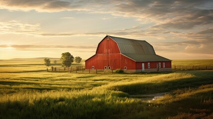 hay barn rural scene
