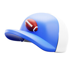 3D American Football Cap Icon