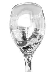 Glass of water white background