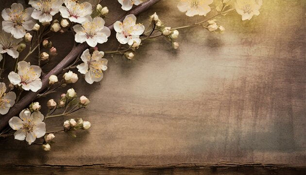 Vintage floral background with tree flowers