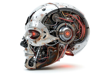 Fototapeta premium Cyborg AI Avatar, demonstrating a blend of humane warmth and AI robotic characteristics,ai,Cyborg ,AI Avatar, Robot,AI robotic ,characteristics, Droid,artificial Intelligence,Robotics