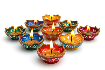 Collection of Vibrant Candles Arranged Neatly in a Bowl