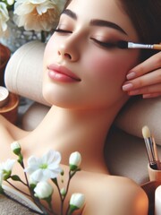 Woman in spa beauty salon