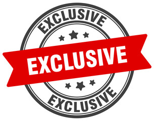 exclusive stamp. exclusive label on transparent background. round sign