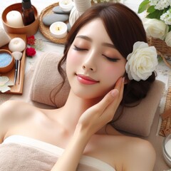 Obraz na płótnie Canvas Woman in spa beauty salon