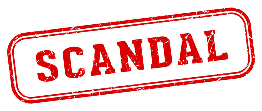 scandal stamp. scandal rectangular stamp on white background