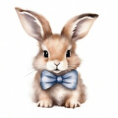 Obraz premium cute little rabbit watercolor isolated on white background.