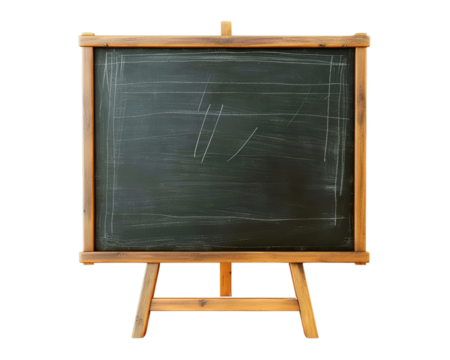 Old school blackboard isolated on transparent background