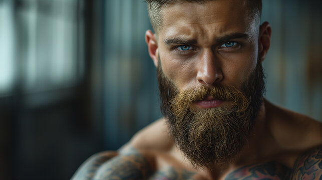 Beard fitness men high quality photography is best for gym banner