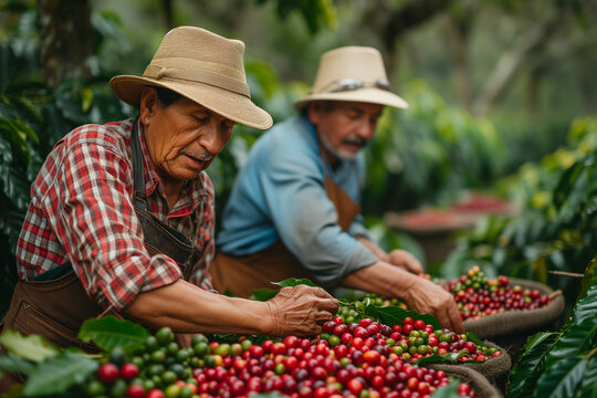 coffee pickers on the plantation