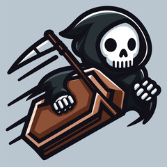 High quality reaper mascot illustrator 