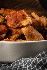Fried crispy chicken nuggets