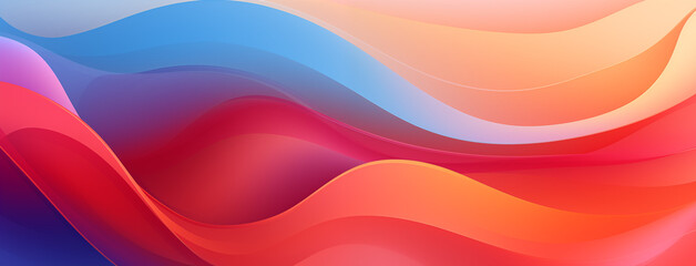 Sapphire and Coral Wave Abstract