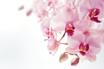 Close Up of a Pink Flower on a White Background