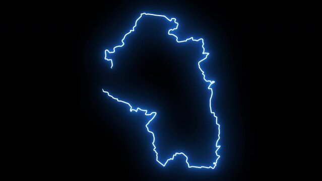 map of Winchester in england with glowing neon effect