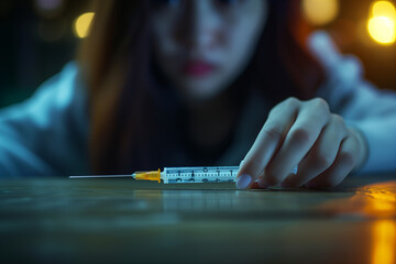 a girl with drug addiction
