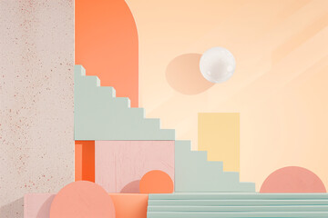 minimalistic abstract background in pastel colors