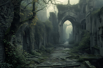 An old medieval abandoned city