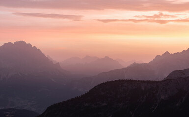 sunrise in the mountains