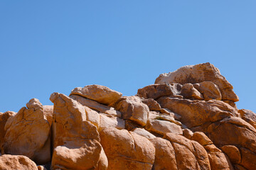 Blue Sky and Rocky Mountain in a very Hot Sunny Day in Joshua National Park