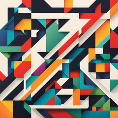 Fototapeta premium Abstract retro geometric pattern