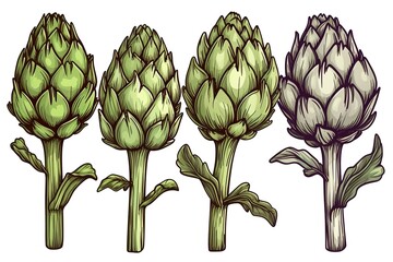 Fototapeta premium artichoke on a white background