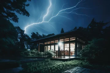 Foto auf Alu-Dibond 建築, 家, 住宅, 雷, 嵐, architecture, home, houses, lightning, storm © design
