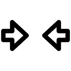 horizontal contract arrow vector outline icon