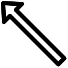 left up arrow vector outline icon