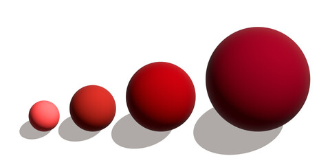 Set of vector spheres and balls on a white background