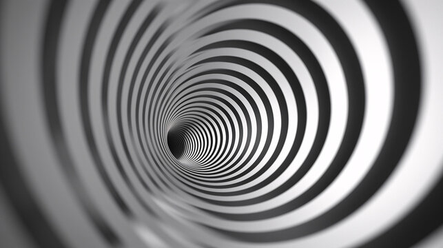 Ilusi&oacute;n &oacute;ptica, tubo hecho con lineas y cuadros en blanco y negro creando una ilusi&oacute;n &oacute;ptica como en el cuento de Alicia en el pa&iacute;s de las maravillas