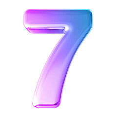 7 number gradient luxury 3d render