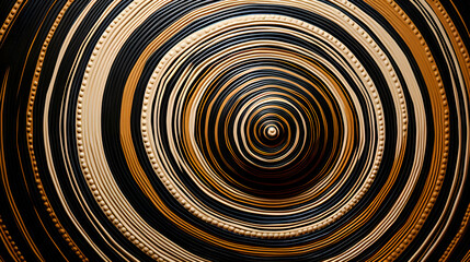 abstract gold spiral on black background. 3d render illustration.
