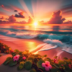 morning glory delray beach sunrise - obrazy, fototapety, plakaty