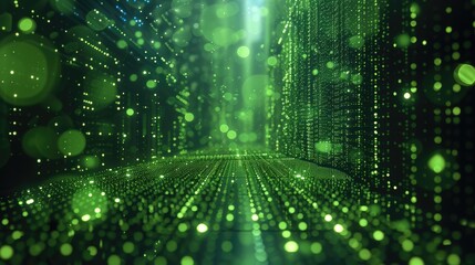 An information technology background about government, public IT, abstract, green color palette. Generative AI.