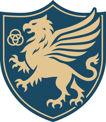 Griffin shield heraldic mythology modern logo