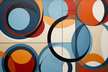 abstract background with circles in retro style. 3d illustration.