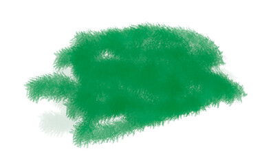 Mancha de acuarela verde en fondo transparente.